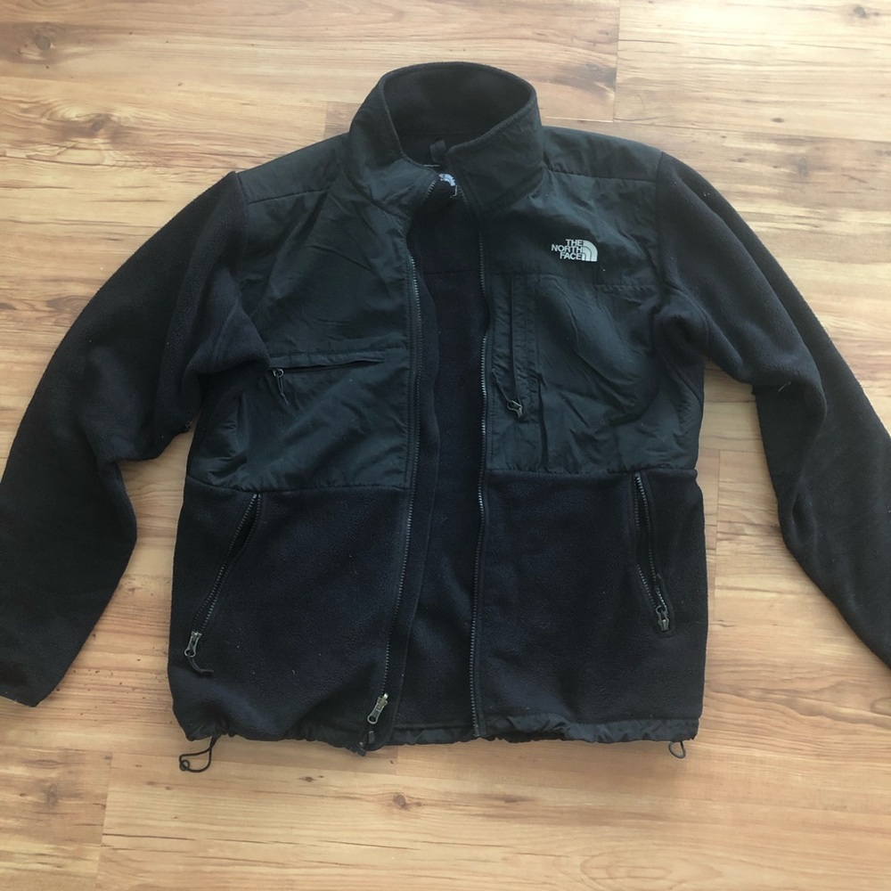 Black north face zip up jacket